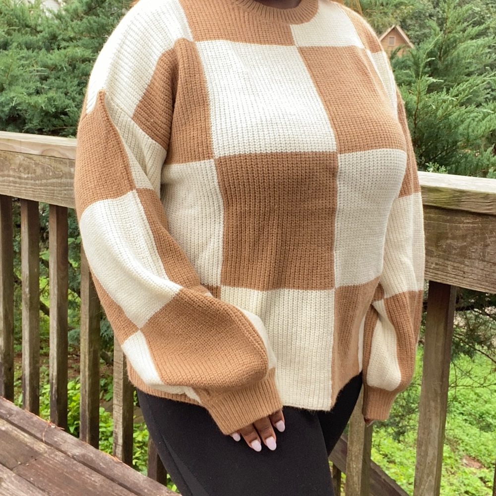 Oversized check board Sweater - Picture 7 of 9